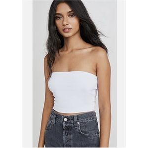 REVOLVE White Strapless Crop Top